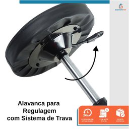 Banqueta Banquinho para Mecânico Profissional Assento Giratório com Rodas - Starfer - 4