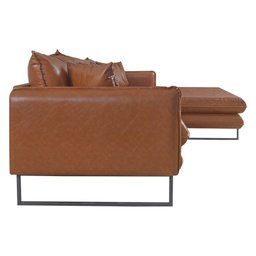 Sofá Jade com Chaise Lateral Direita 2,84m Corino - 6