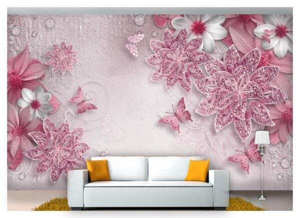 Papel De Parede Flores Textura 3D Xfl136 3M² - 1