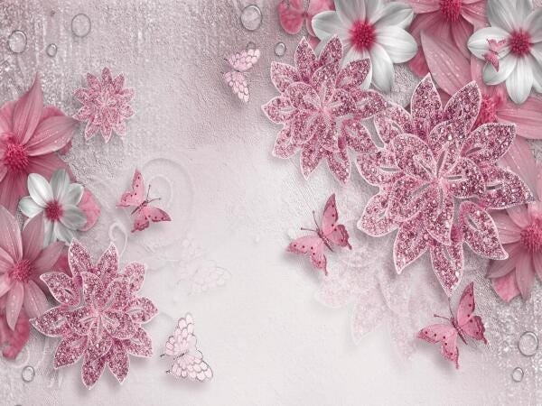 Papel De Parede Flores Textura 3D Xfl136 3M² - 2