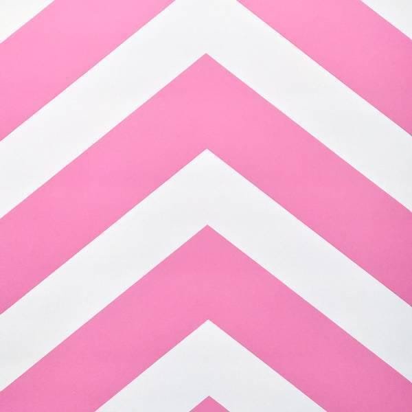 Papel De Parede Infantil Chevron Rosa Com Branco - 1