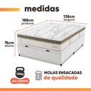 Ver imagem 3 de Cama Box Baú Casal Molas Ensacadas Euro Pillow Charlot 138x188x74cm Herval