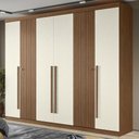 Ver imagem 1 de Guarda Roupa Casal 232cm 6 Portas 4 Gavetas Zain Jatobá/Areia S01 - Mpozenato