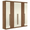 Ver imagem 2 de Guarda Roupa Casal 232cm 6 Portas 4 Gavetas Zain Jatobá/Areia S01 - Mpozenato
