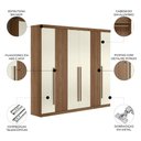 Ver imagem 3 de Guarda Roupa Casal 232cm 6 Portas 4 Gavetas Zain Jatobá/Areia S01 - Mpozenato