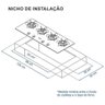 COOKTOP LINEAR 4 BOCAS VENAX ARENA PRETO GAS GLP - 3
