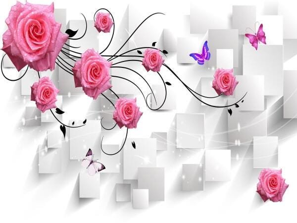 Papel De Parede Flores Textura 3D Xfl140 3M² - 2