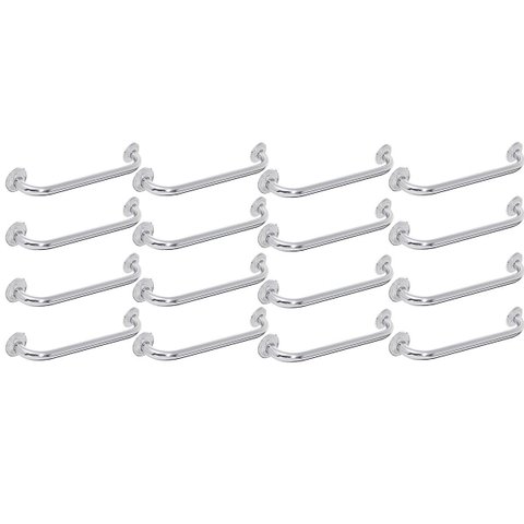 Barra de Apoio 40cm Alça Banheiro Inox Kit 16 Uni Suporte Anti Queda Idoso Cadeirante