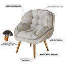 Ver imagem 3 de Conjunto Poltrona Linho Luxuosa + Puff Sênior Almofadada:branco Off Linho