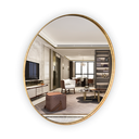 Ver imagem 2 de Espelho Redondo Escandinavo com Borda de Madeira Natural 80cm