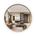 Ver imagem 1 de Espelho Redondo Escandinavo com Borda de Madeira Natural 80cm