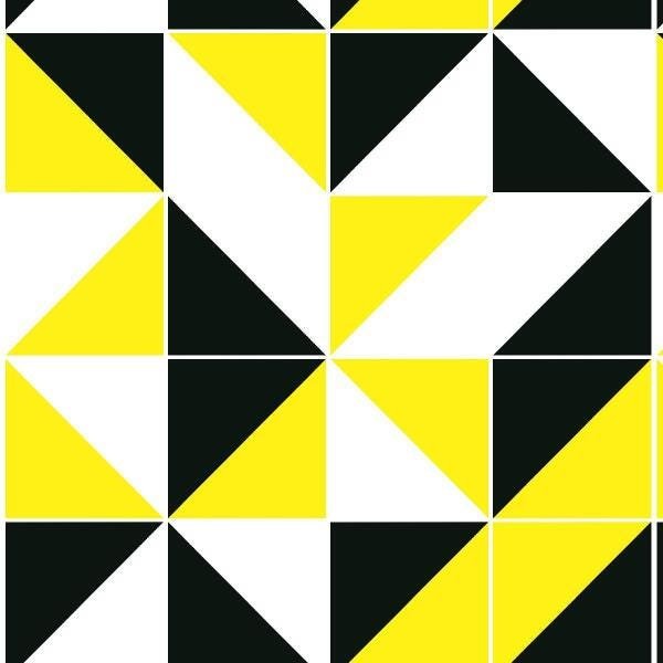 Papel De Parede Lavável Abstrato Amarelo E Preto 12M - 2