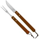 Ver imagem 4 de Kit Churrasco 2 Peças Garfo e Faca Cabo Madeira Longo | Art House