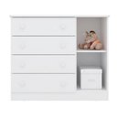 Ver imagem 3 de Cômoda Sapateira Infantil Doce Sonho 4 Gavetas 1 Porta Branco 2561 Qmovi