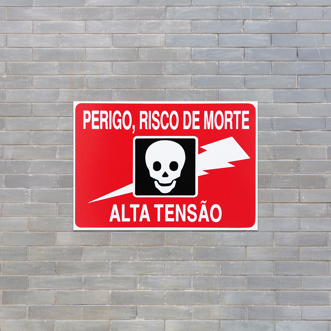 Combo 6 Placas De Sinalização Perigo Risco De Morte Alta Tensão 30x20 Acesso - S-221 F9e - 3