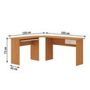Ver imagem 5 de Mesa Escrivaninha Quarto e Escritório Formato em L com 1 Gaveta Mdp Cor Cinamomo/areia