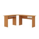 Ver imagem 1 de Mesa Escrivaninha Quarto e Escritório Formato em L com 1 Gaveta Mdp Cor Cinamomo/areia