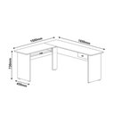 Ver imagem 6 de Mesa Escrivaninha Quarto e Escritório Formato em L com 1 Gaveta Mdp Cor Cinamomo/areia