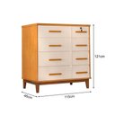 Ver imagem 2 de Cômoda Para Quarto 8 Gavetas Detroit Nature/ Off White - Cor: Bege