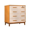 Ver imagem 3 de Cômoda Para Quarto 8 Gavetas Detroit Nature/ Off White - Cor: Bege