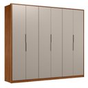Ver imagem 1 de Guarda Roupa Casal Atrice 6 Portas Nogueira Touch/nude Prime Tx - Demartêz