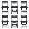 Kit 6 Cadeiras de Plástico Dobrável Bistrô Preta com Encosto - 1