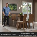 Ver imagem 5 de Conjunto Sala de Jantar Mesa Tampo de Madeira 4 Cadeiras Rustic/crema/bege Marilyn Madesa