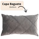 Ver imagem 2 de Capa Almofada Veludo Retangular Baguete 30x50 - Cinza Escuro