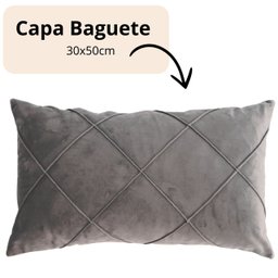 Capa Almofada Veludo Retangular Baguete 30x50 - Cinza Escuro - 2