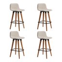 Ver imagem 1 de Kit 4 Banquetas Linea Baixa Luxo Aço Preta Assento em Linho para Cozinha Gourmet Design - Preta/Palh