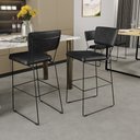 Ver imagem 2 de Kit 04 Banquetas Altas Cozinha Sala Jantar Base em Aço Fixa Allana L02 Couríssimo Preto - Lyam