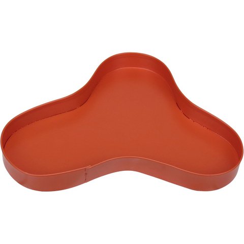 Bandeja Decorativa de Metal Laranja 2x14x20cm Servir Mesa Organizar Café