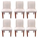 Ver imagem 1 de Kit 06 Cadeiras Para Sala de Jantar Lizz Pés Palito Veludo Bege D'Classe Decor