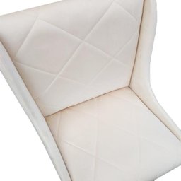 Kit 06 Cadeiras Para Sala de Jantar Lizz Pés Palito Veludo Bege D'Classe Decor - 4