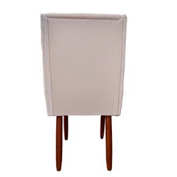 Kit 06 Cadeiras Para Sala de Jantar Lizz Pés Palito Veludo Bege D'Classe Decor - 5