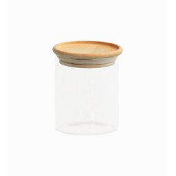 Pote Hermético de Vidro 400ml com Tampa de Bambu - 1