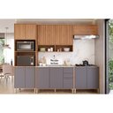 Ver imagem 1 de Cozinha Modulada Completa Divina 5 Peças 2 Aéreos + 2 Balcões + 1 Torre Quente C5p187 Freijó