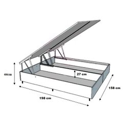 Cama Box Baú Queen Bipartido Blindado Suede Rosé Com Pistão A Gás - 1
