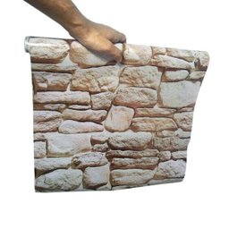 Kit Papel De Parede 5 Uni Pedra Marrom Claro Autoadesivo - 2