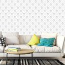 Ver imagem 2 de Papel de Parede Cinza e Branco Adesivo Quarto Casal Sala