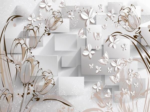 Papel de Parede Flores Textura 3D xfl190 3M² - 2