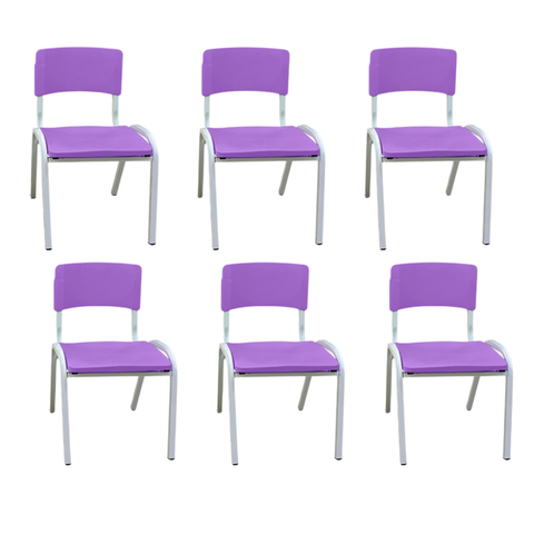 Kit 6 Cadeiras Iso Infantil Escolar e Creche