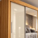 Ver imagem 5 de Guarda-Roupa Casal 100% MDF com Espelho 2 Portas Riva Cinamomo / Off White Demóbile