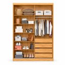 Ver imagem 3 de Guarda-Roupa Casal 100% MDF com Espelho 2 Portas Riva Cinamomo / Off White Demóbile