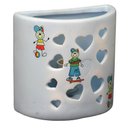 Ver imagem 1 de Arandela Artesanal Retrô Cerâmica Infantil Coracao Azul