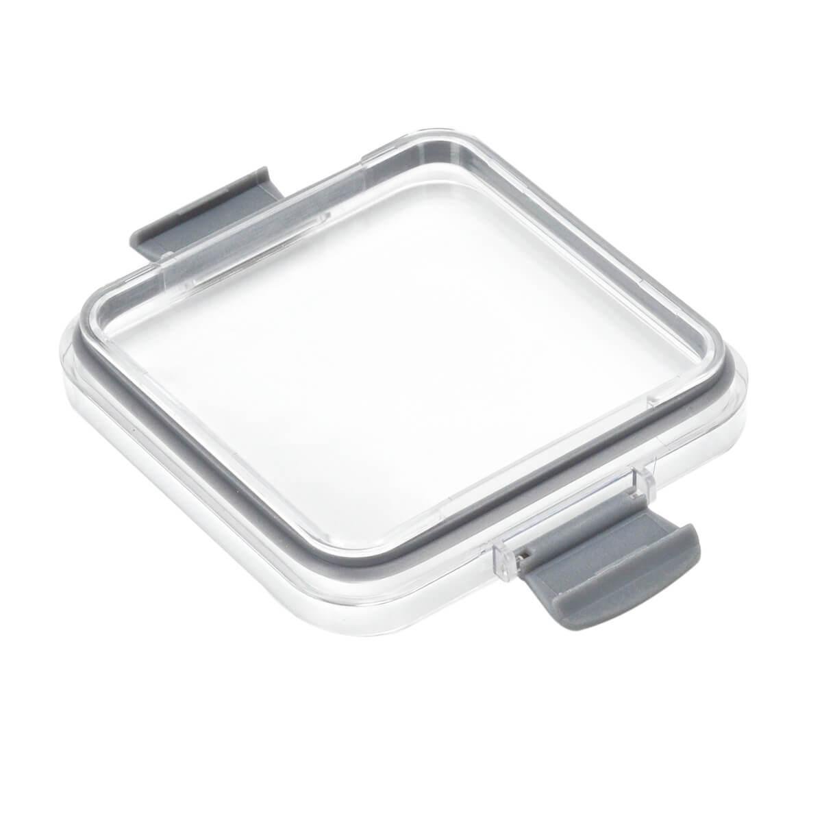 Pote Hermético Quadrado Transparente Com Trata 1,5L Cinza - 5