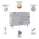 Ver imagem 4 de Balcão de Cozinha para Pia 100cm sem Tampo Luziania Cinza Claro - Lumil