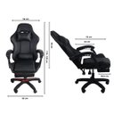 Ver imagem 3 de Cadeira Gamer Stillus Ergonômica com Apoio para Os Pés Preta