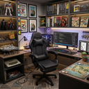 Ver imagem 1 de Cadeira Gamer Stillus Ergonômica com Apoio para Os Pés Preta