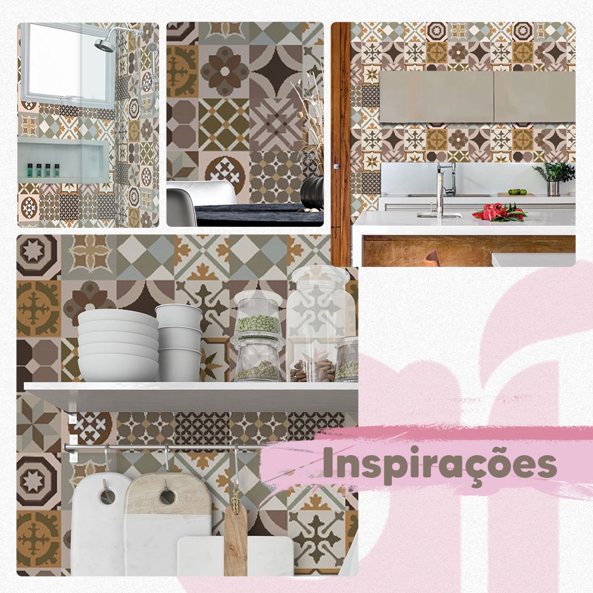 Papel de Parede Cozinha Azulejo Português Lavável 3m - 5